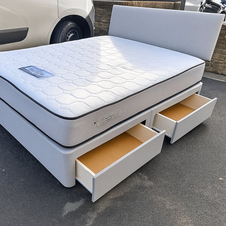 image for Space-Saving Divan Bed with Built-In Storage and Soft Mattress – Ideal for Apartments