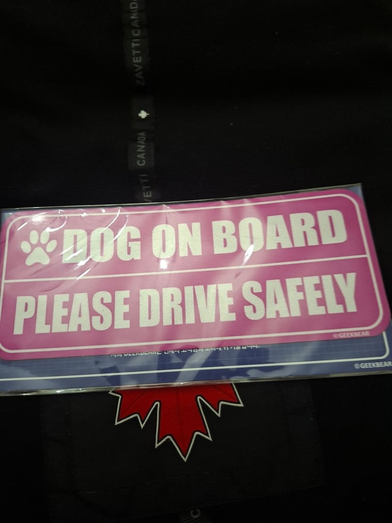 image for Dog on board car sticker (Magnetic)