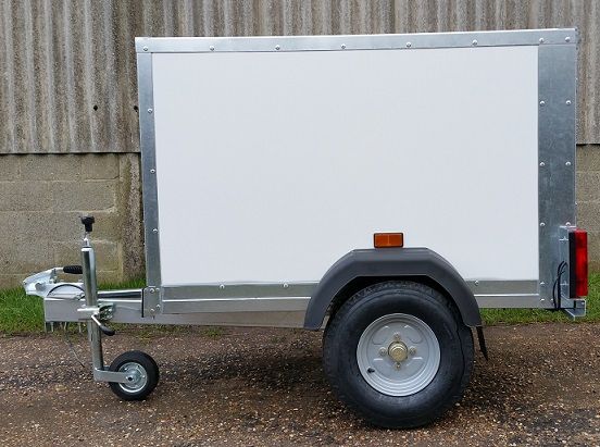 Camping Trailer in Black or White with Roof Bars and Spare Wheel -Tickners Single Axle 5' x 3' x 3'