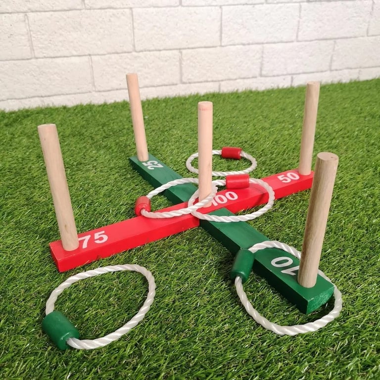 Quoits - Family Fun Garden Game for kids children adults. Rope Ring Game. Hoopla Ring Toss Game