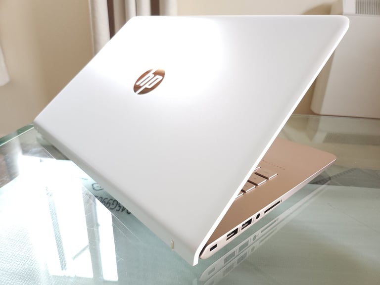 image for ❤️ HP Pavilion 14" White & Rose Gold i3-7100U 8GB RAM 128GB SSD Bang & Olufsen Laptop Mint Condition