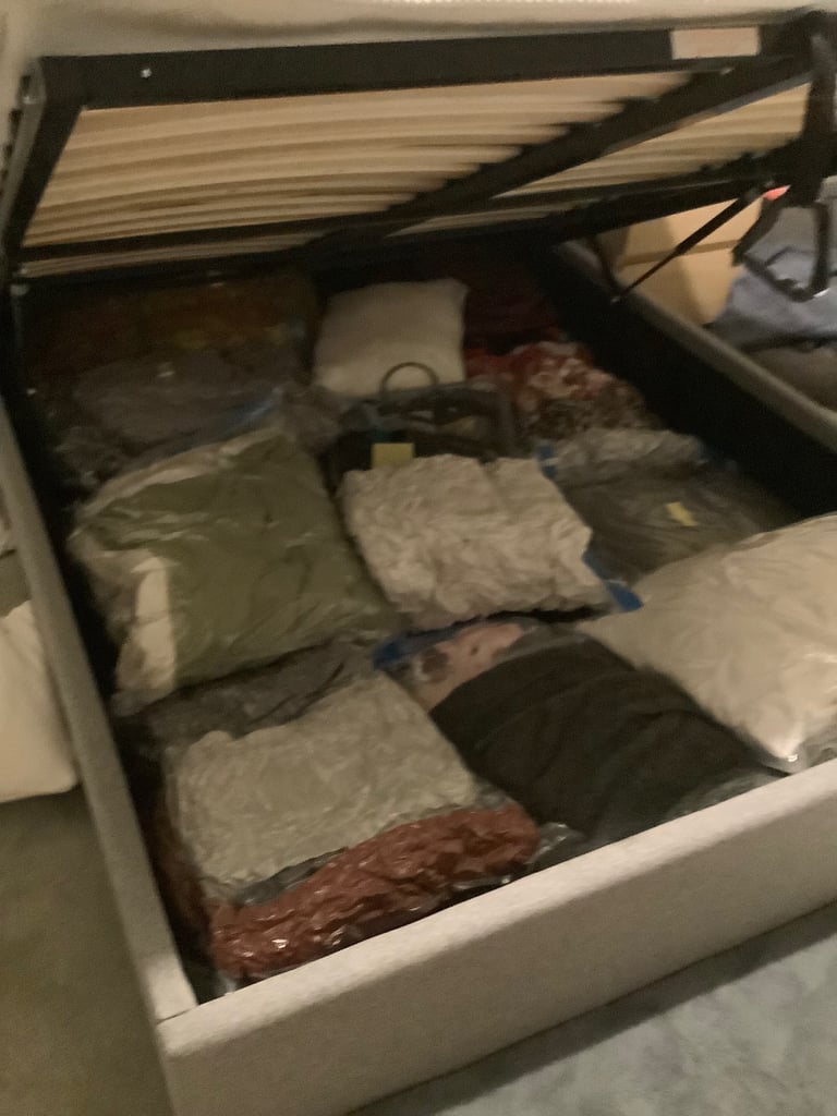 Grey storage bed 