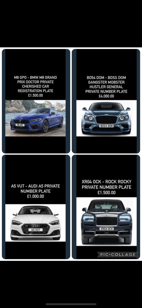 PRIVATE REGISTRATION PLATE NUMBERS