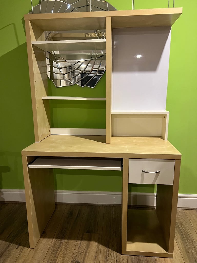 image for FREE - Computer Desk - keyboard draw, magnetic board, draw and shelves. 