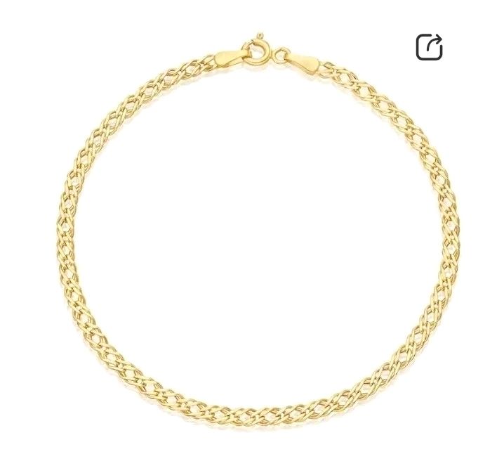 9ct Gold 7.5 Inch Double Curb Bracelet 