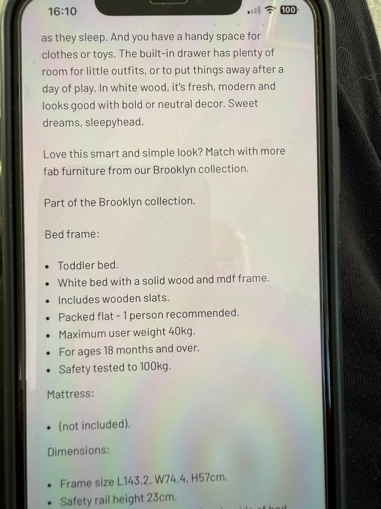 Habitat Toddlers bed 