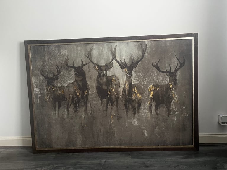 Stag’s night framed wall art 