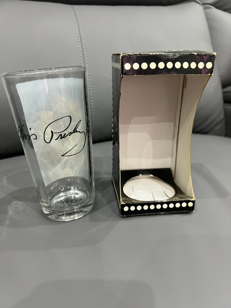 Elvis Presley glass with his signature 