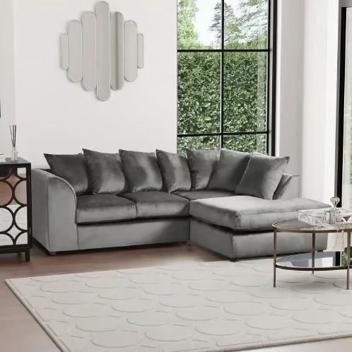 Corner Sofa ! 4 Seater Dylan plush Velvet Corner Sofa - BRAND NEW - FREE & FAST HOME DELIVERY