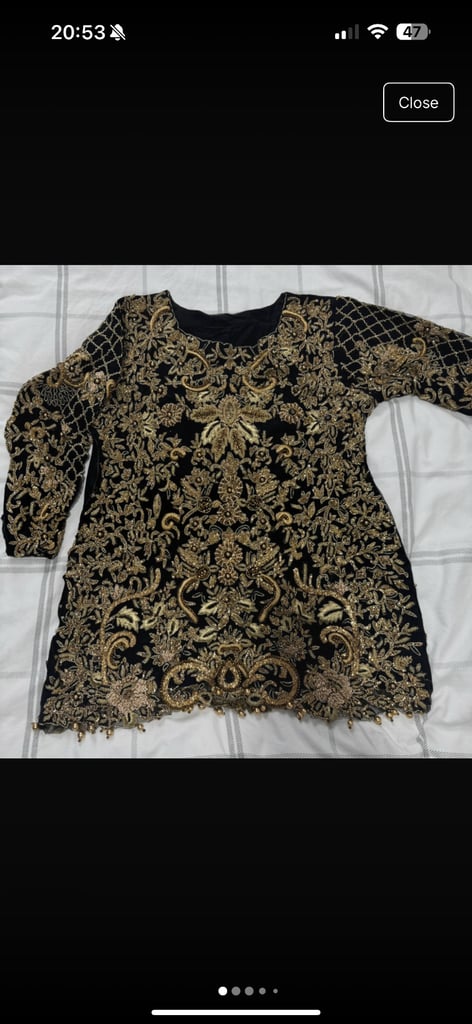 Black and gold heavy lengha
