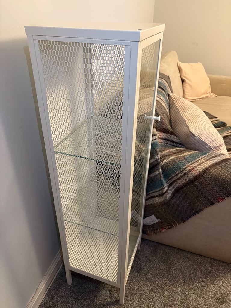 image for IKEA glass-door white cabinet