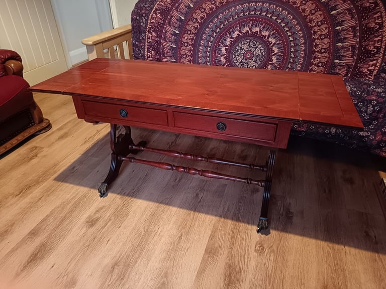 Vintage Drop Leaf Coffee Table with Drawers