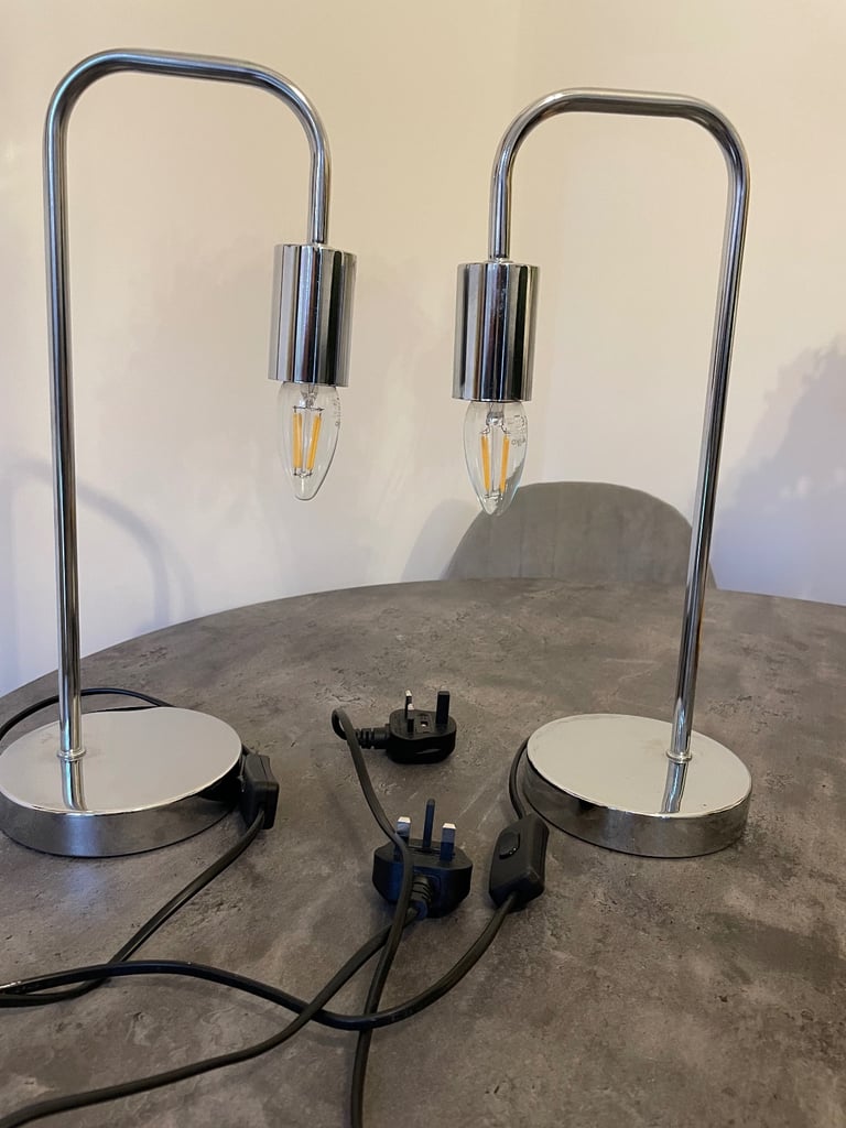 2 x Chrome Bedside Lights