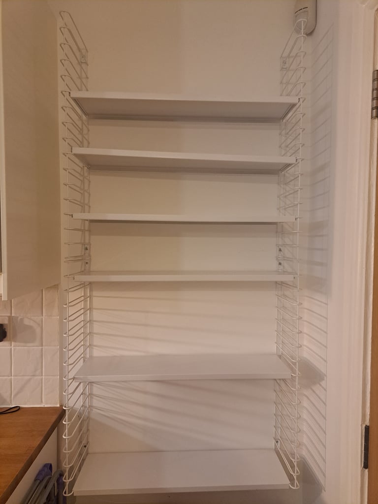 image for Designer Tolix Modular Wall Shelves - Set of 2 - White