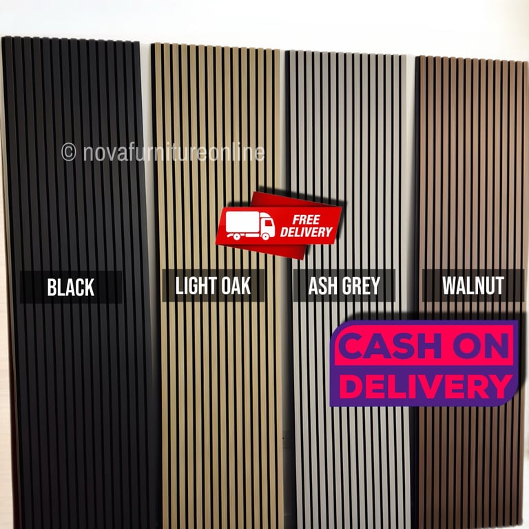 image for Premium Slat Wall Panels Acoustic Backing Real Wood 3D 240x60cm