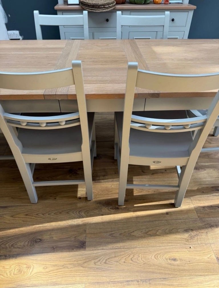 NEPTUNE 'Suffolk' Extendable Solid Oak Dining Table & 6 Dining Chairs (150cm-230cm Length) 