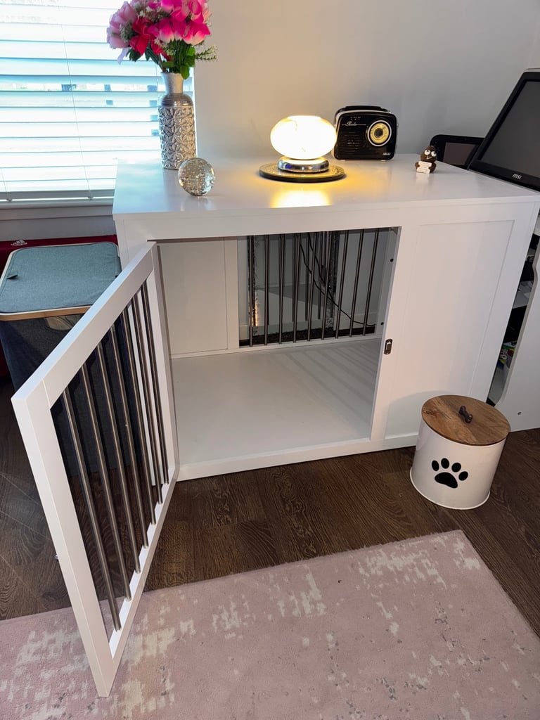 Dog crate wooden sideboard and metal dog crate with all you need for a dog added extra 