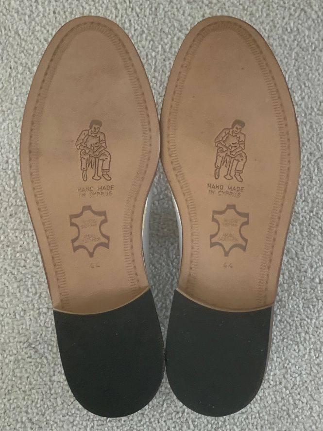 Men’s 100% Genuine Hand Made Leather White Shoes - Size EU 44 - UK 9.5/10 - Brand New