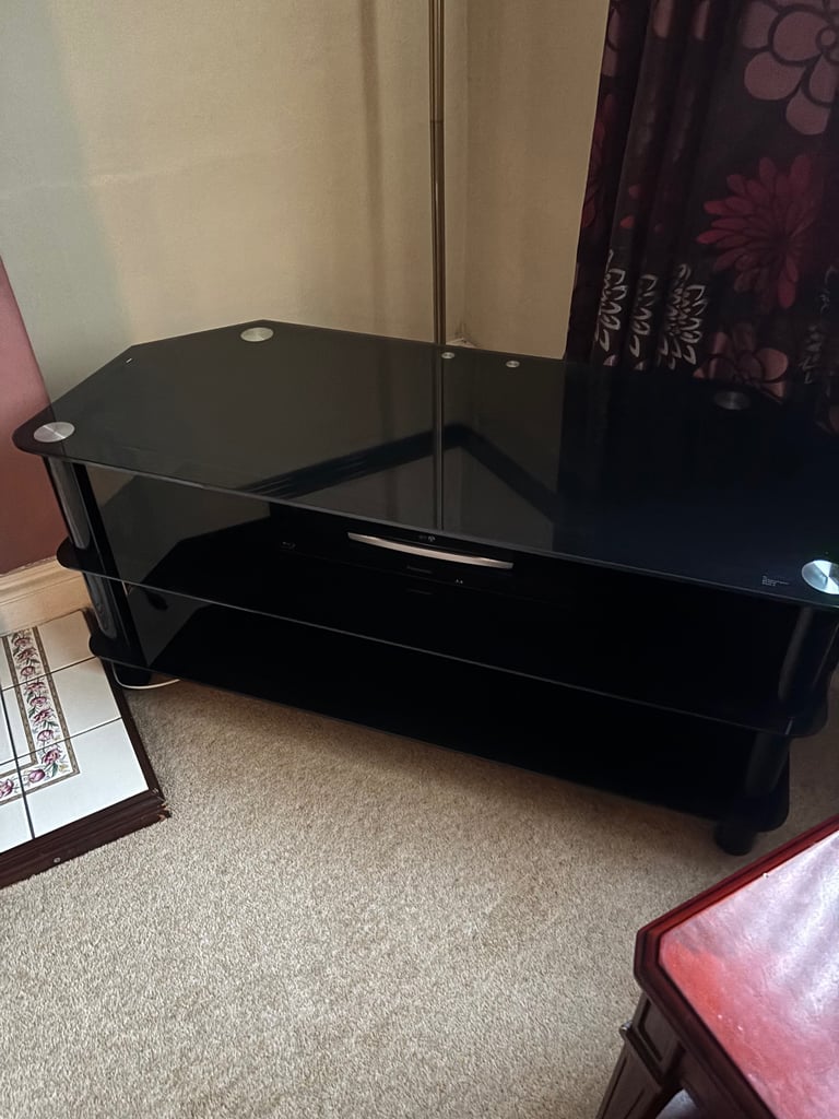 Black glass TV stand - 50 inch TV