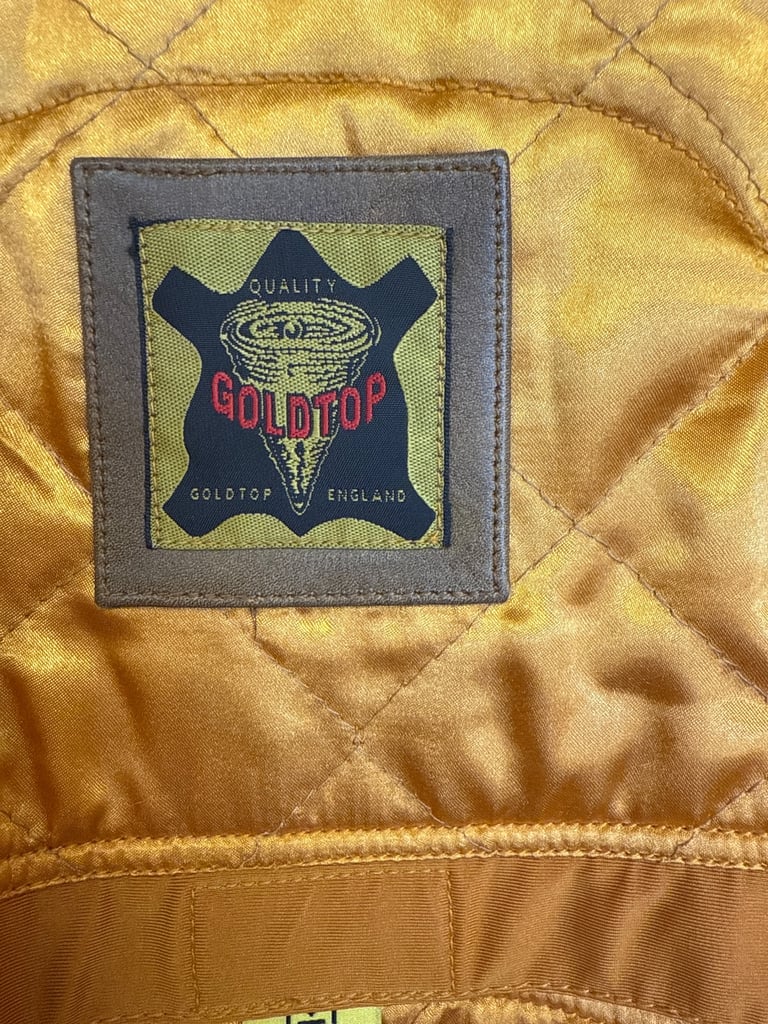 image for Gold Top leather Bobber motorbike jacket