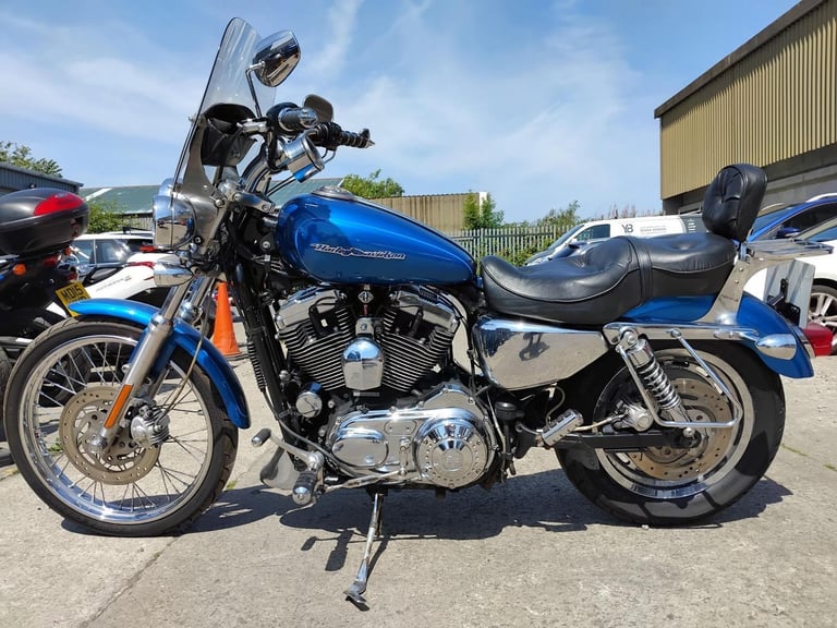 2005 05 HARLEY DAVIDSON XL 1200 C XL1200 CUSTOM SPORTSTER BLUE CUSTOM CRUISER