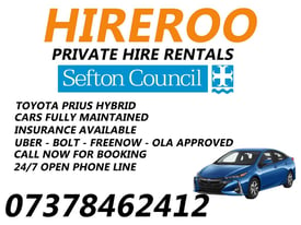 Private Hire Cars - Sefton Plate Cars - Taxi Rentals - Toyota Prius - Private Hire