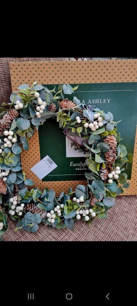 X2 Laura Ashley Light Up Eucalyptus Leaf Wreaths