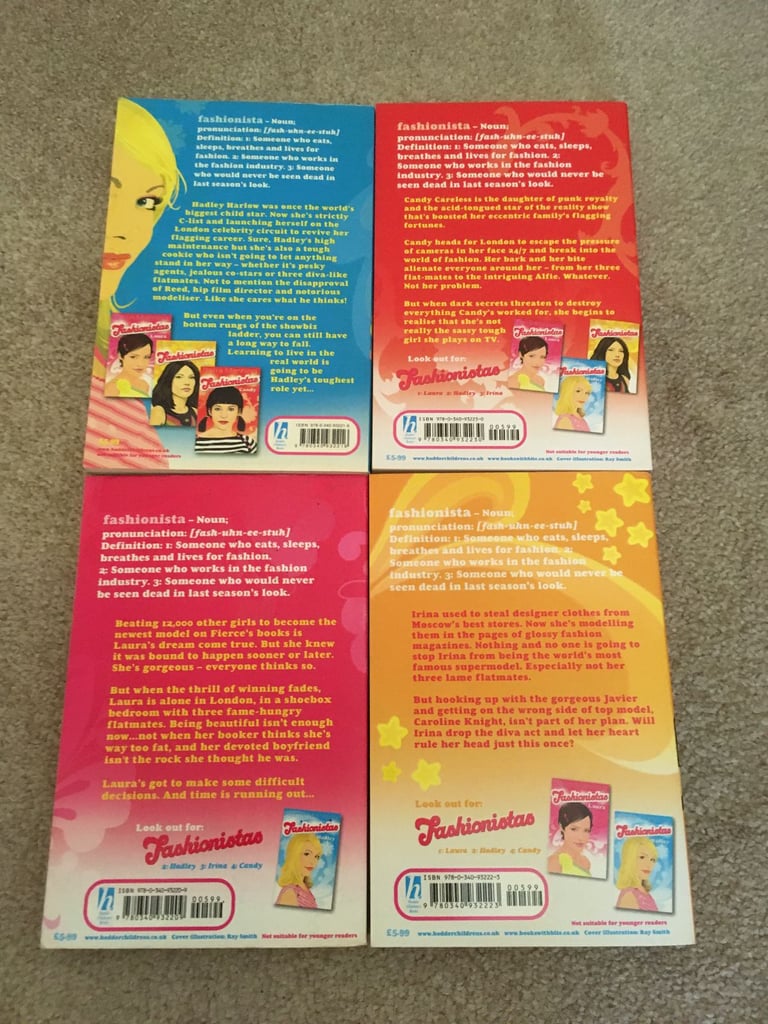 Teenage books - Fashionista Series by Sarra Manning - Hadley, Laura, Candy and Irina VGC