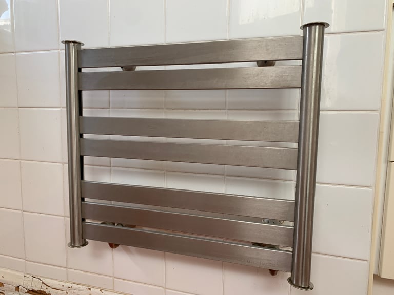image for Stylish stainless steel towel rail radiator for central heating.
