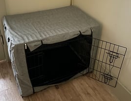 Foldable medium-sized dog crate & cover 30-inch