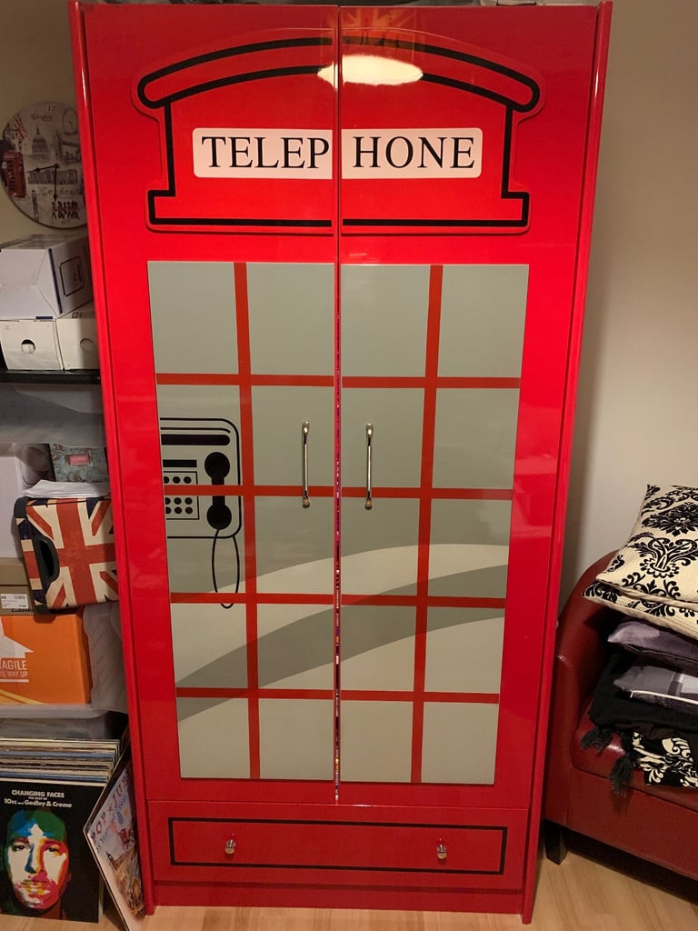 Red telephone box wardrobe