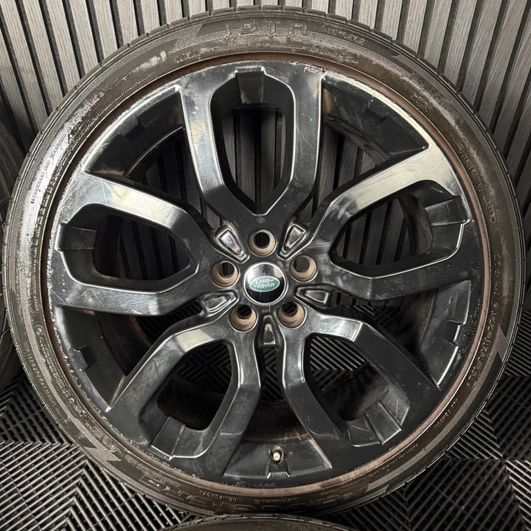22" GENUINE RANGE ROVER SPORT LAND DISCOVERY BLACK WHEELS TYRES ALLOYS 5001