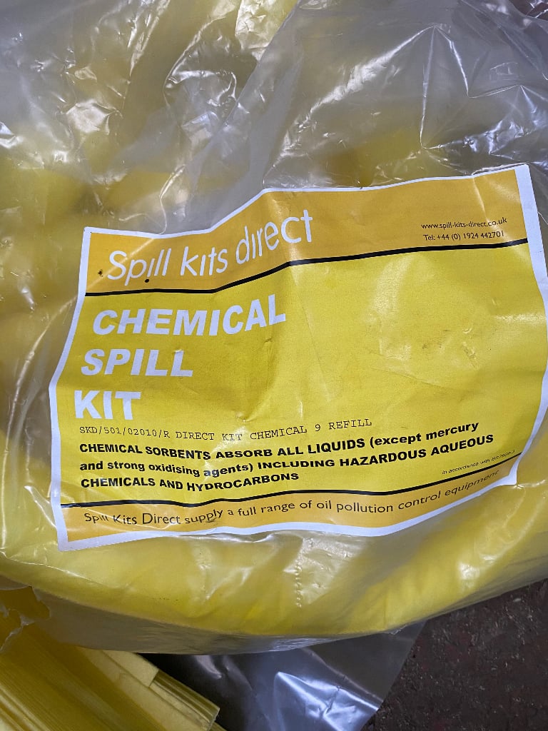 Yellow shield chemical spill kit