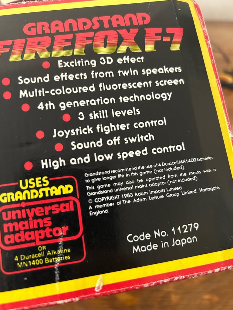 Grandstand Firefox electronic game 80s 