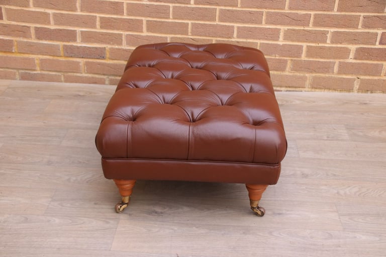 Chesterfield Long Footstool on Castors (UK Delivery)