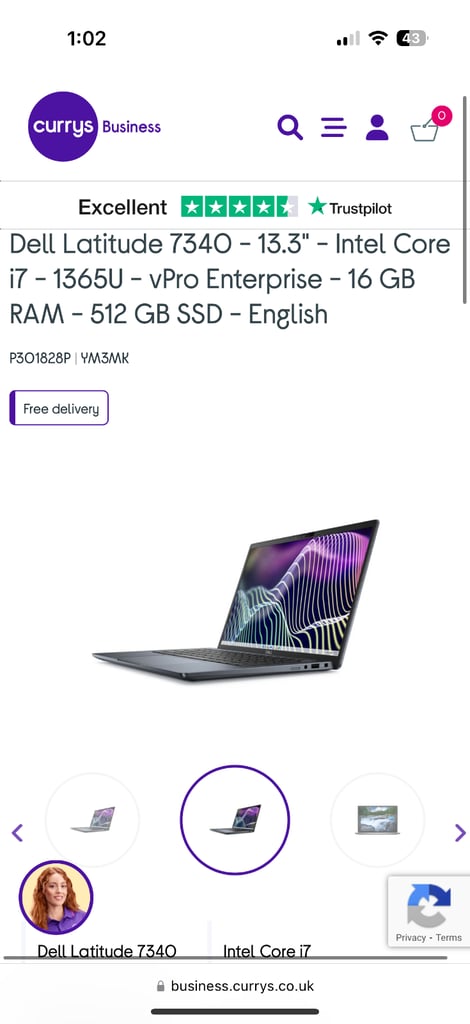 CAN DELIVER,Cost £1607, warranty to jun 2027 Dell latitude 7340 2 in 1 touchscreen laptop i7 13 Gen 