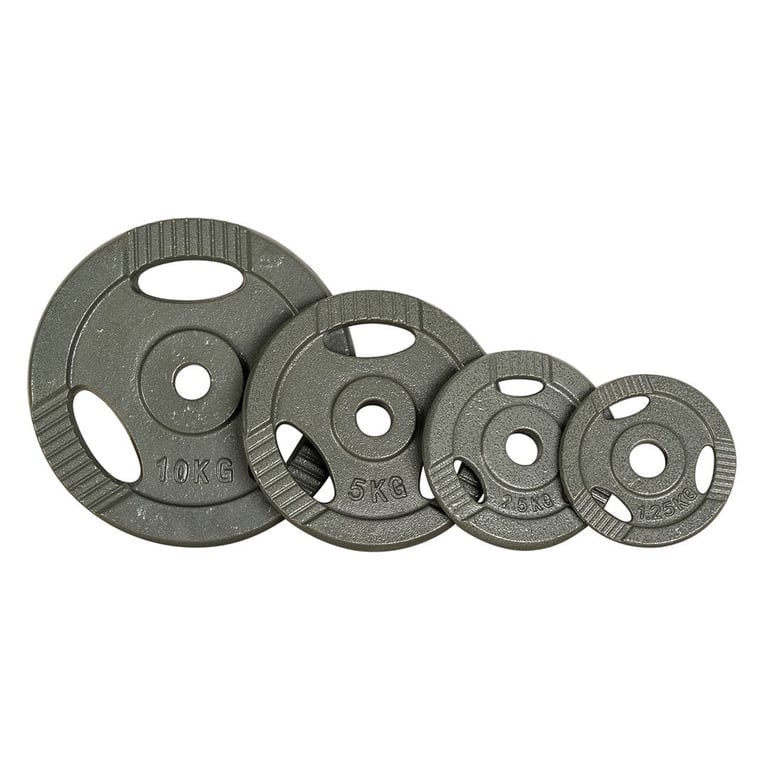 44KG Standard Weights Bundle | 37.5kg 1" Tri Grip Cast Iron Weight Plates & 5ft Bar Set (gym)