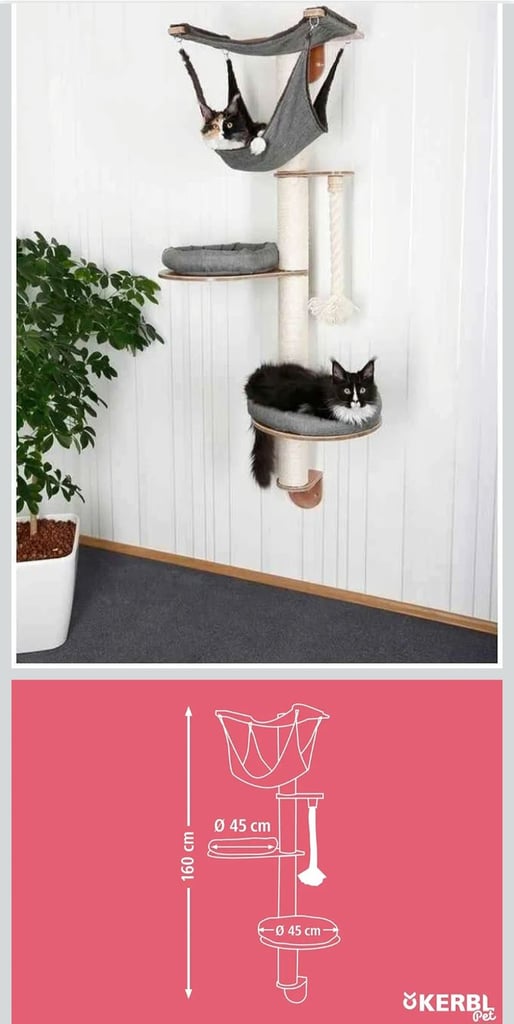 Wall mounted cat tree