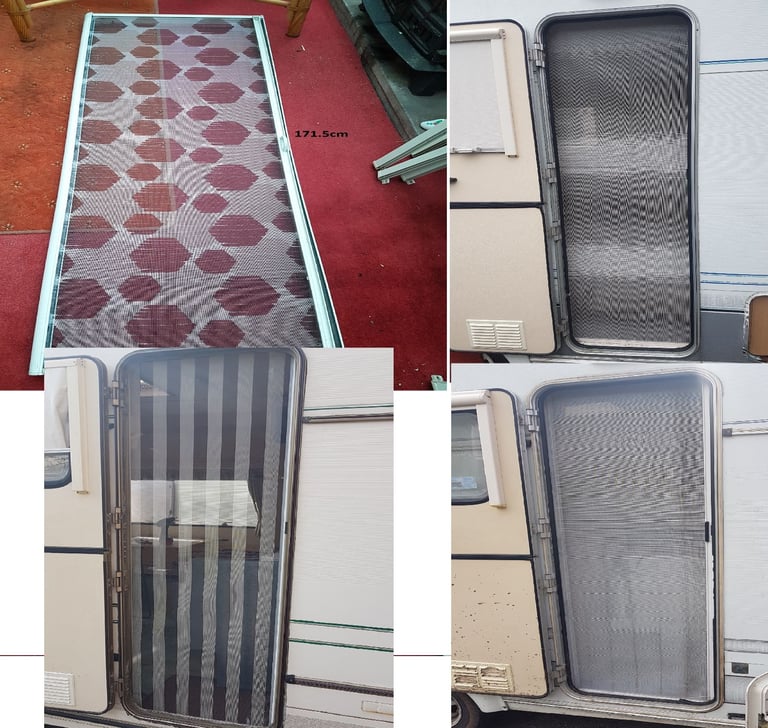 Main door fly nets for camper, caravan, motorhome or boat.