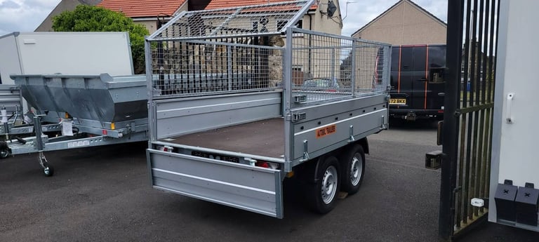 BRAND NEW 8,2ft x 5ft TWIN AXLE DROPSIDE NIEWIADOW TRAILER WITH 60CM MESH 750KG