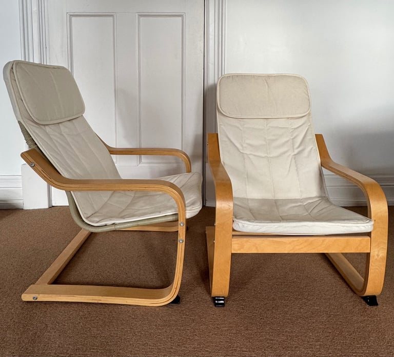 image for Ikea Kids Poang Chair X2 with spare Covers