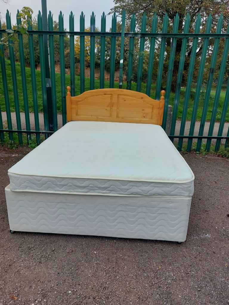 image for Double bed + mattress (delivery available 