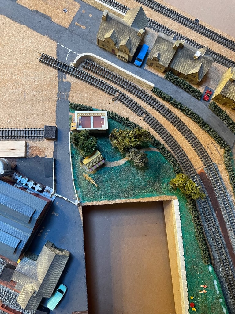 N Gauge model railway baseboard and scenery
