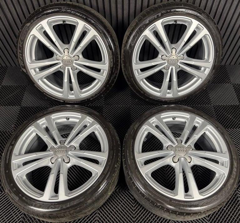 18'' GENUINE AUDI A3 S LINE SILVER ALLOY WHEELS ALLOYS TYRES S3