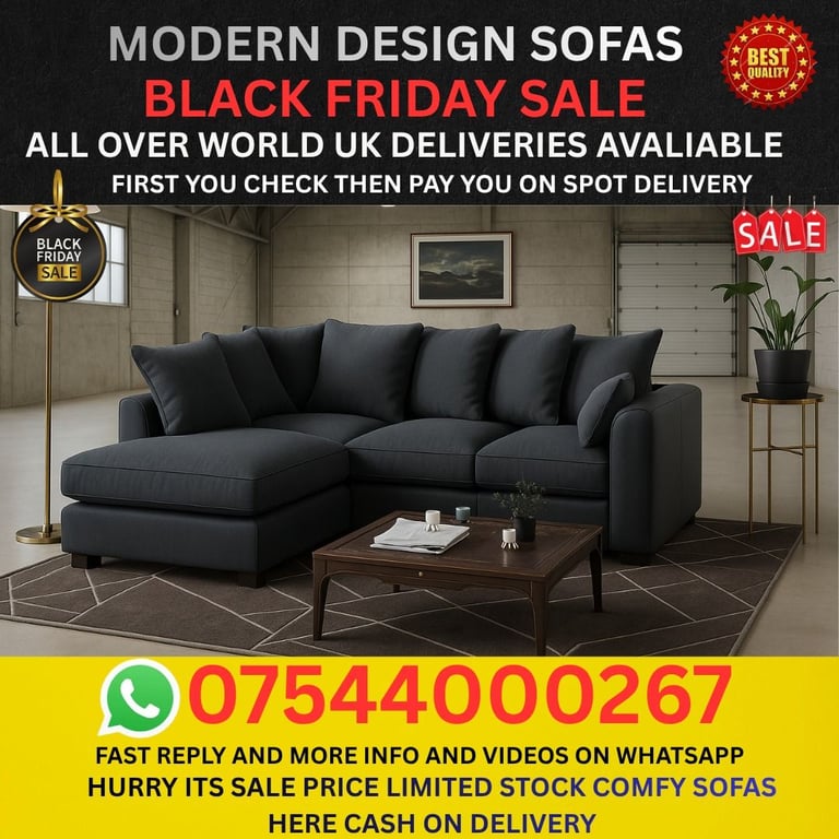 image for Factory Price Sofas – Black Friday Deals – Fast UK Delivery