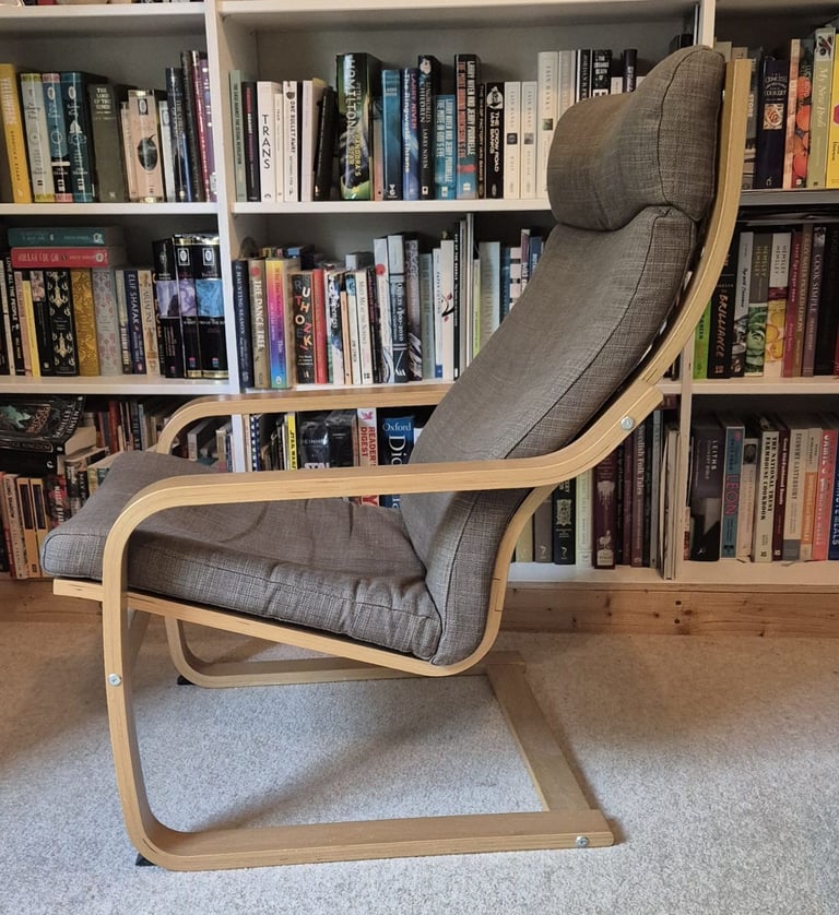 IKEA Poang Armchair, oak veneer/ Hillared beige 