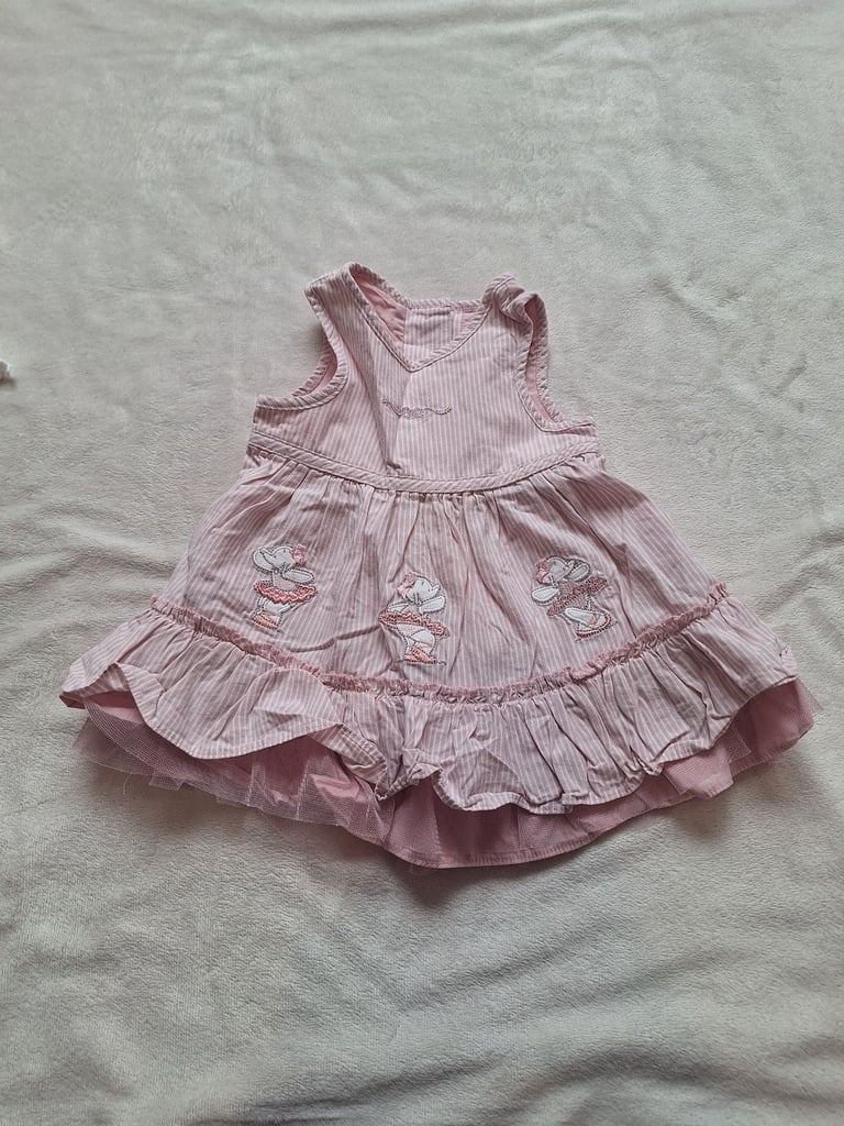Pink And White Ballet Dancing Lottie Elephant Dress With Cardigan Mothercare Size New Baby 