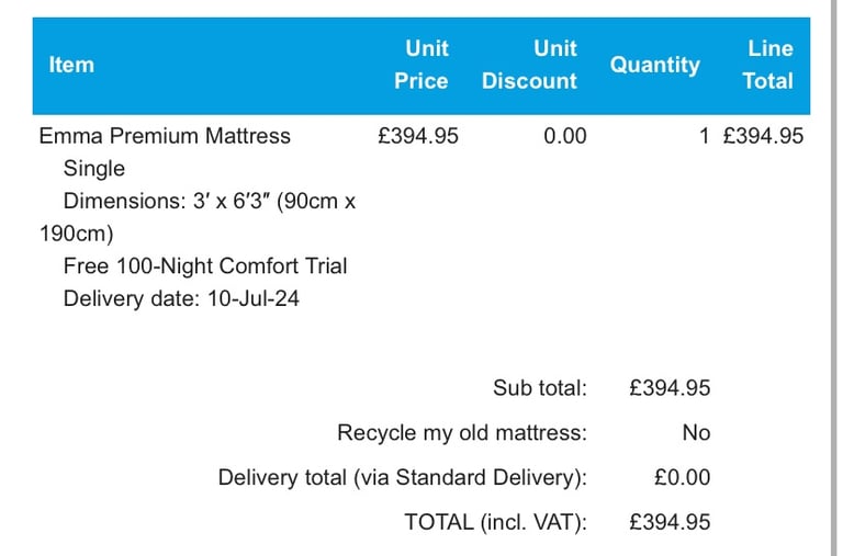 ComfoRest 3Ft Single Bed + Emma Hybrid Premium Mattress RRP £580