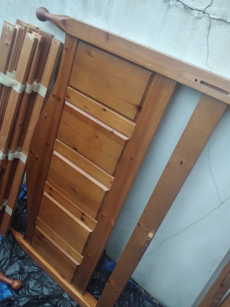 Pine double bed frame 