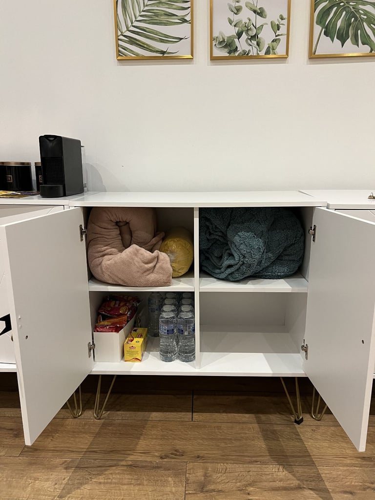 Modern Storage Cabinet with Golden Hairpin Legs - 40 x 80 x 80cm - set of 3